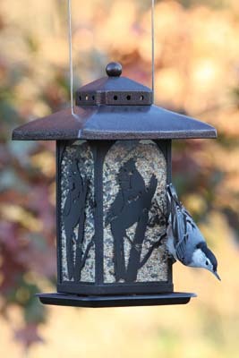 Woodlink Lantern Bird Feeder with Decorative Cardinal Cutout