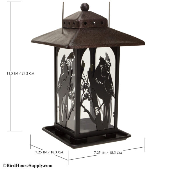 Woodlink Lantern Bird Feeder with Decorative Cardinal Cutout