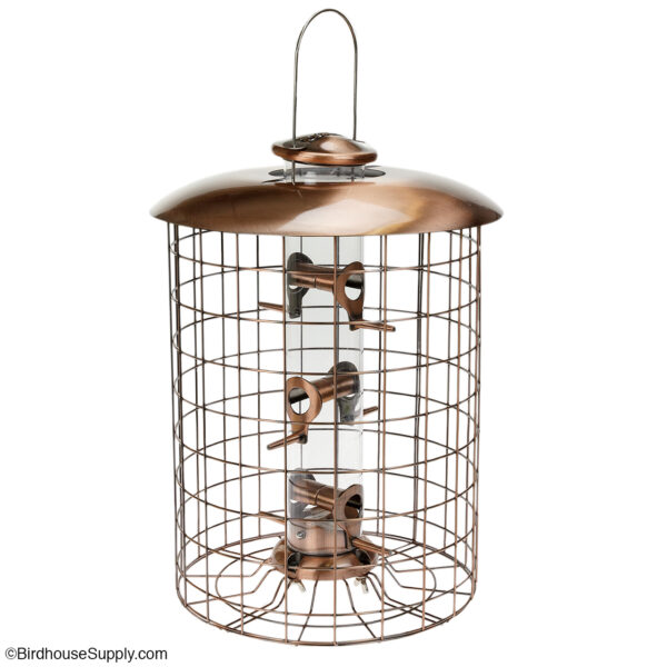 Woodlink Brushed Copper Caged 6 Port Bird Feeder