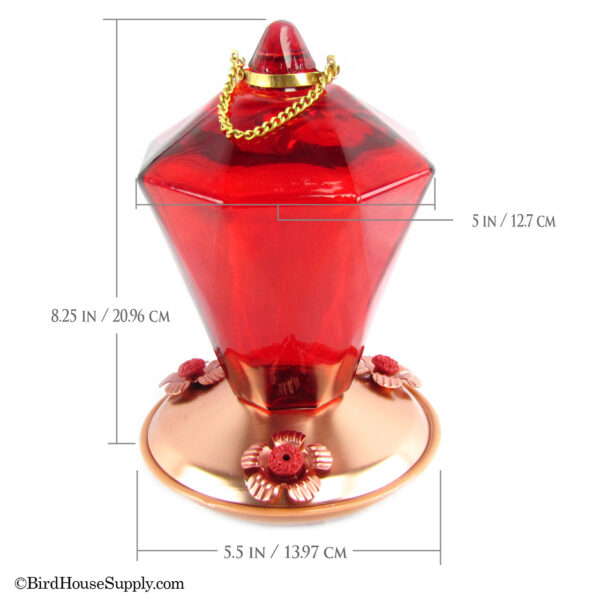 Woodlink Ruby Glass and Copper Hummingbird Feeder