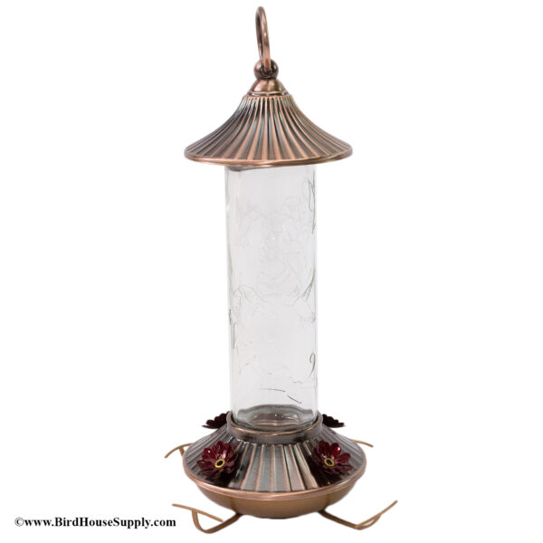 Woodlink Embossed Glass Hummingbird Feeder