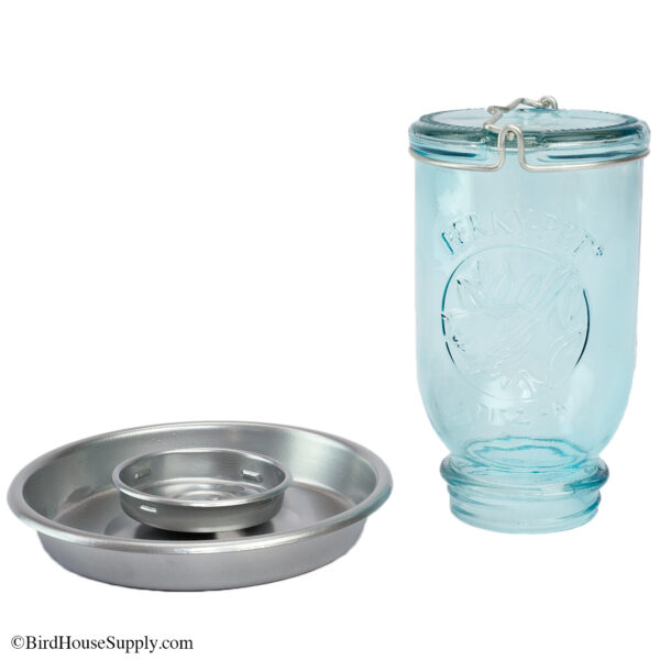 Perky Pet Antique Wide Blue Glass Waterer