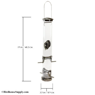Aspects Nickel Accented Tube Bird Feeder - Large
