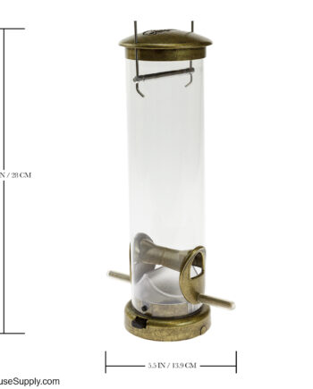 Aspects Antique Brass Tube Feeder with Quick Clean Base