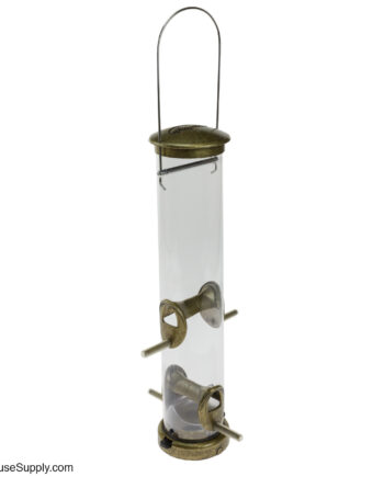 Aspects Medium Antique Brass Tube Feeder with Quick Clean Base