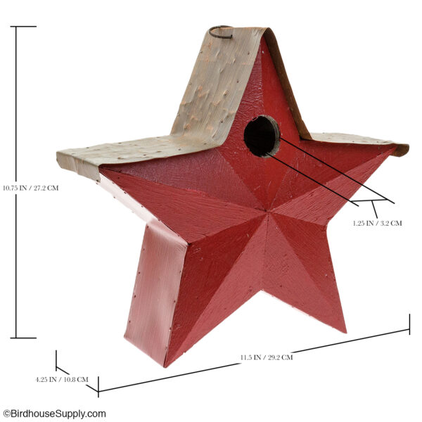 Songbird Essentials Country Star Birdhouse - Red