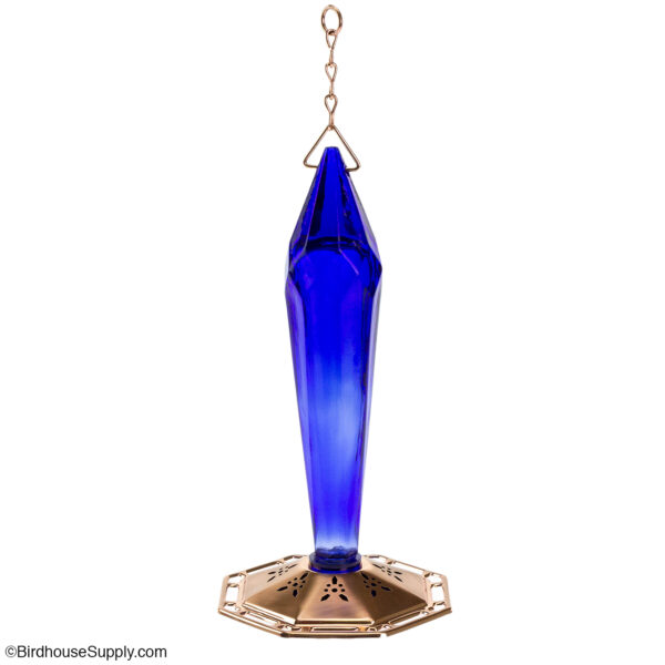 Schrodt Designs Faceted Glass Hummingbird Feeder - Cobalt Blue