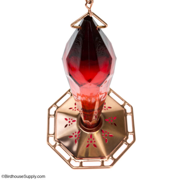 Schrodt Designs Faceted Glass Hummingbird Feeder - Ruby Red
