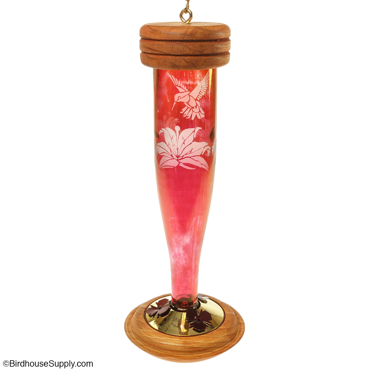 Hummingbird Feeder With Etched Glass Schrodt Designs