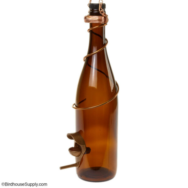 Bottles Uncorked Amber Wine Bottle Bird Feeder - Copper