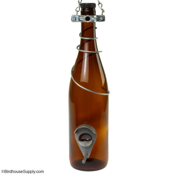Bottles Uncorked Amber Wine Bottle Bird Feeder - Silver