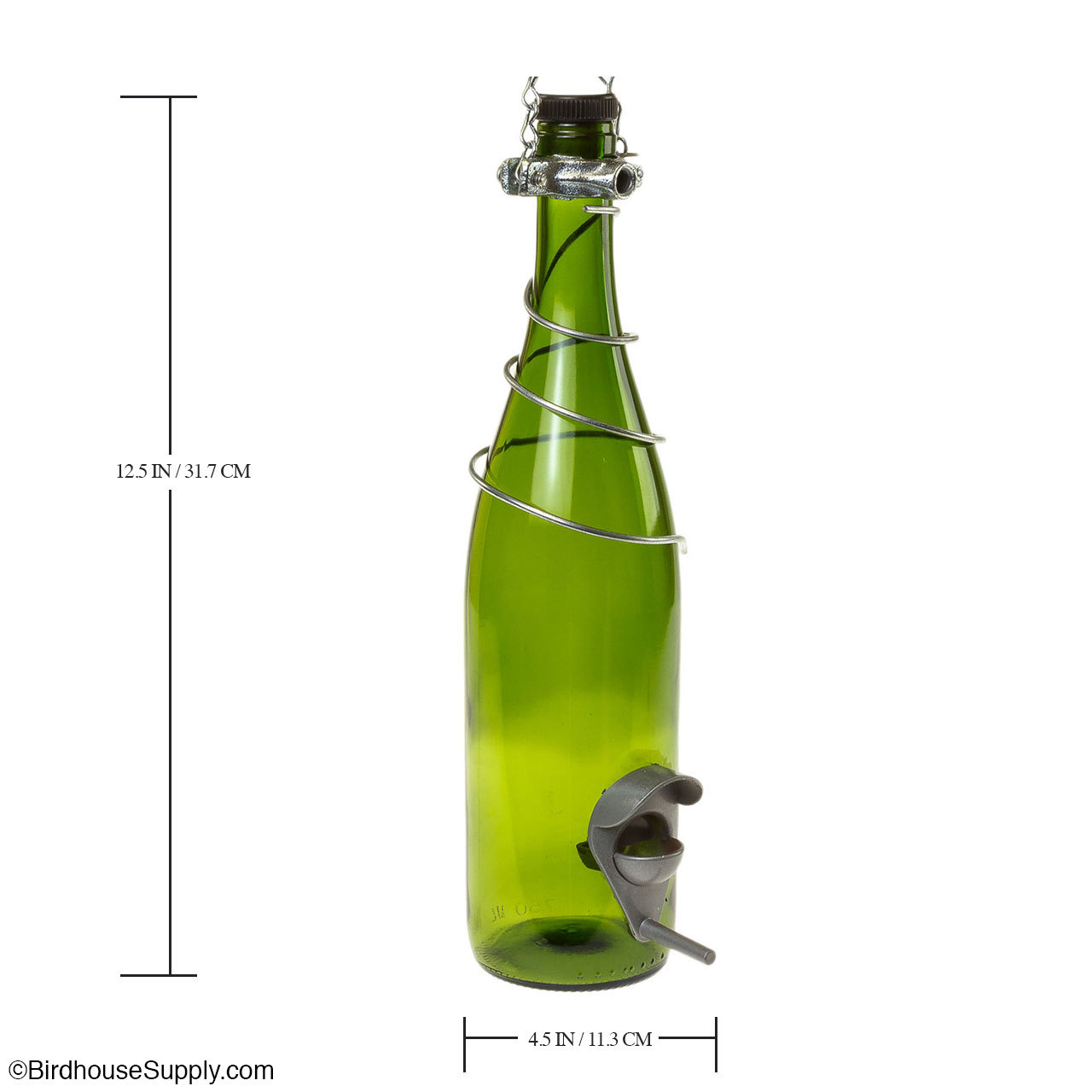 Bottles Uncorked Green Wine Bottle Bird Feeder