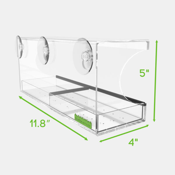 Yardly Noticed Clear Window Bird Feeder with Suction Cups and Removable Tray